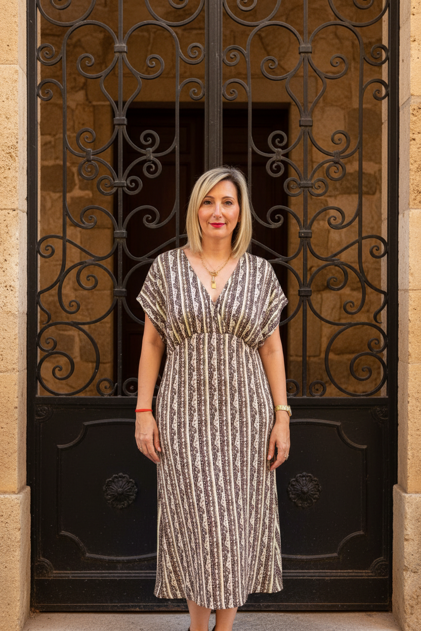 Vestido floral - puerta forjada